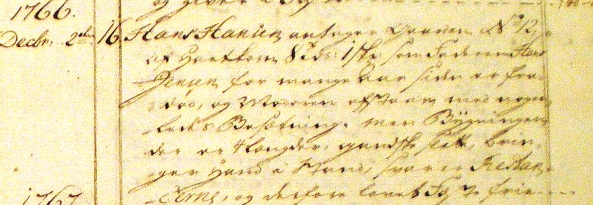Fæste Designation 1766 - Hans Hansen