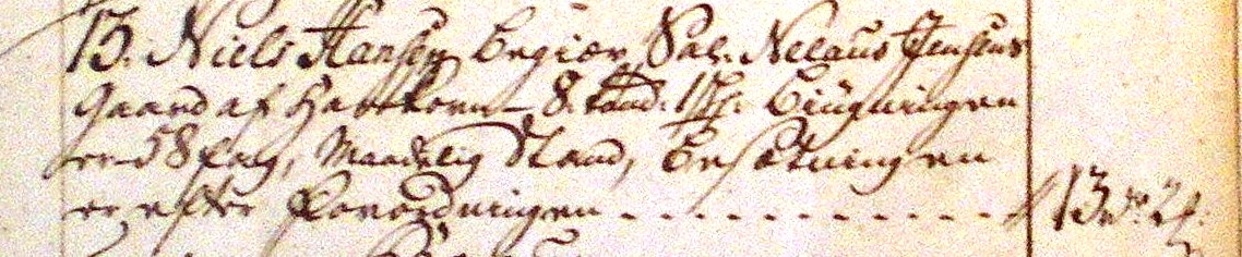 Fæste Designation 1728 - Niels Hansen