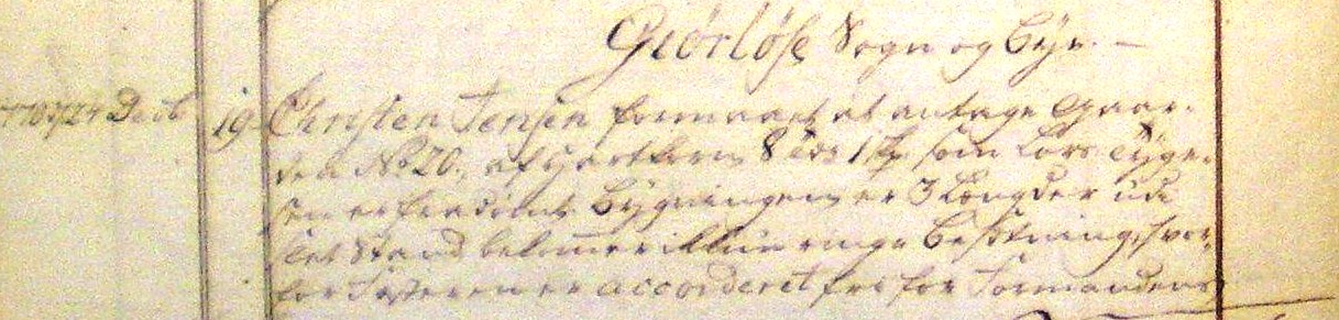 Fæste Designation 1771 - Christen Jensen