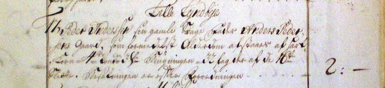 Fæste Designation 1720 - Peder Andersen