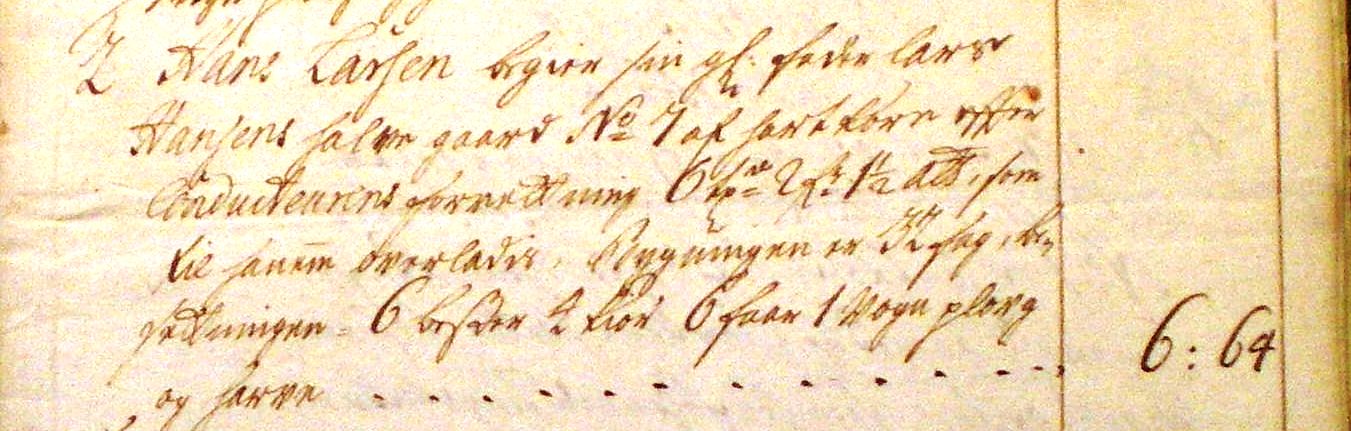 Fæste Designation 1718 - Hans Larsen