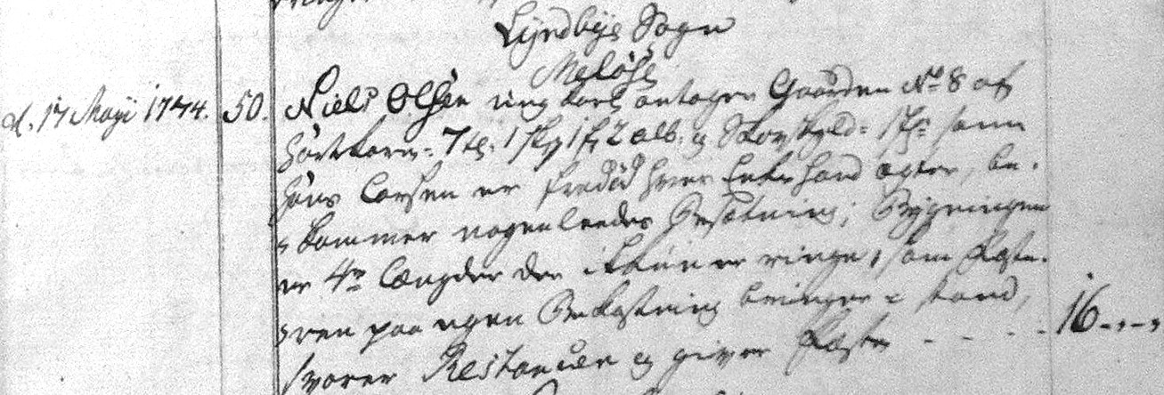Fæste Designation 1774 - Niels Olsen