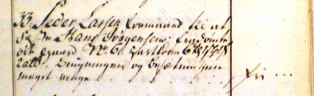 Fæste Designation 1740 - Peder Larsen