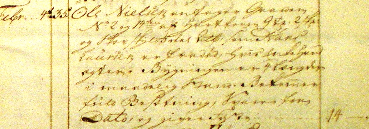 Fæste Designation 1767 - Ole Nielsen