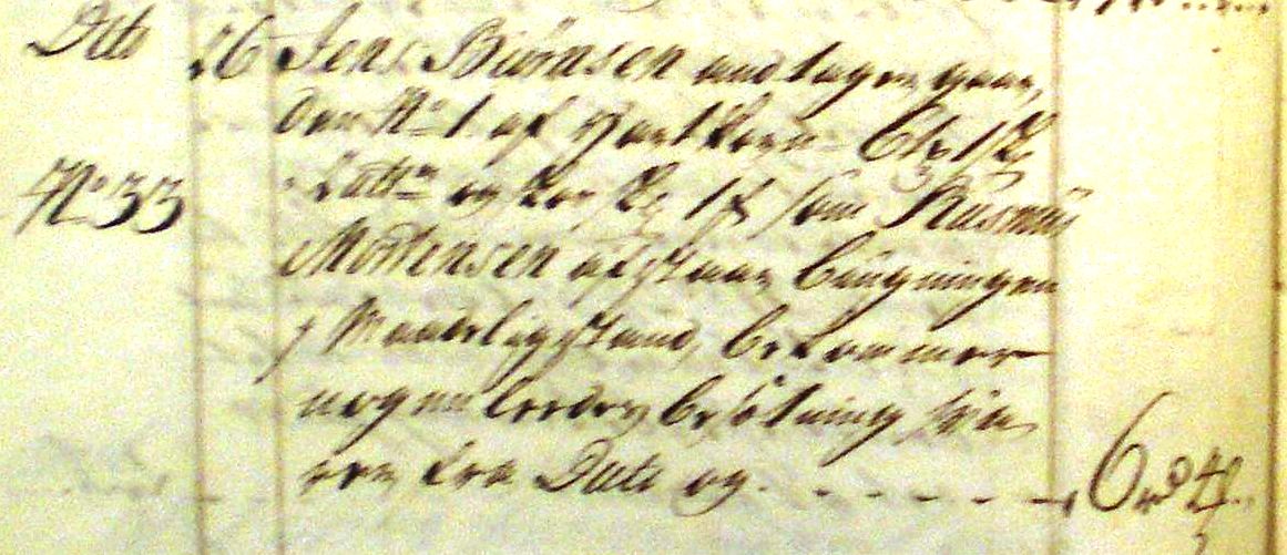 Fæste Designation 1756 - Jens Bjørnsen