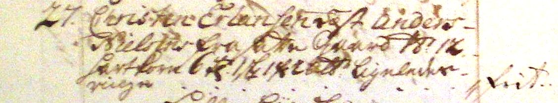 Fæste Designation 1743 - Christen Erlansen
