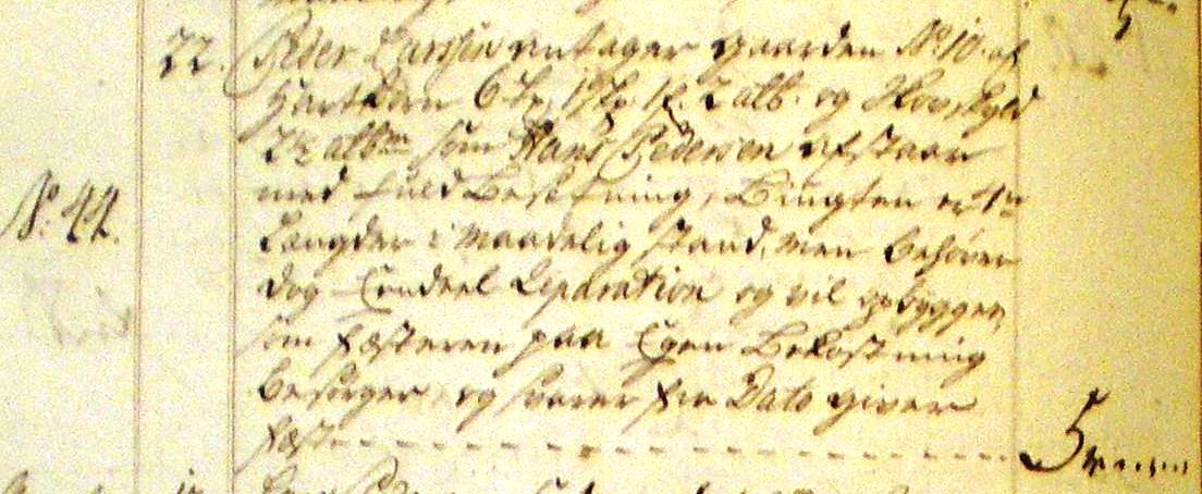 Fæste Designation 1753 - Peder Larsen