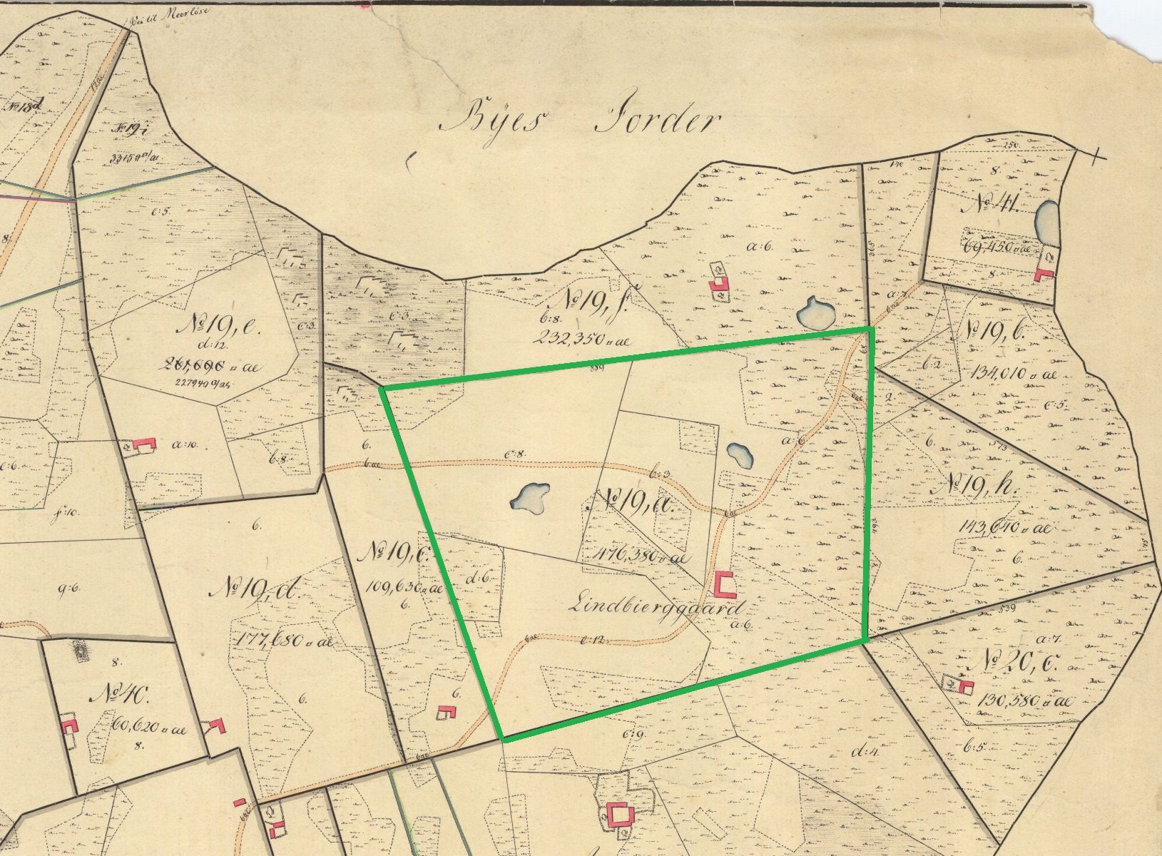 Lindebjerggaard ca. 1860