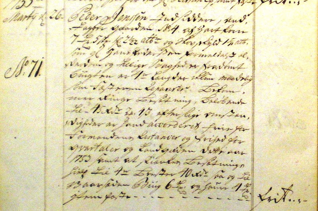Fæste Designation 1753 - Peder Jensen