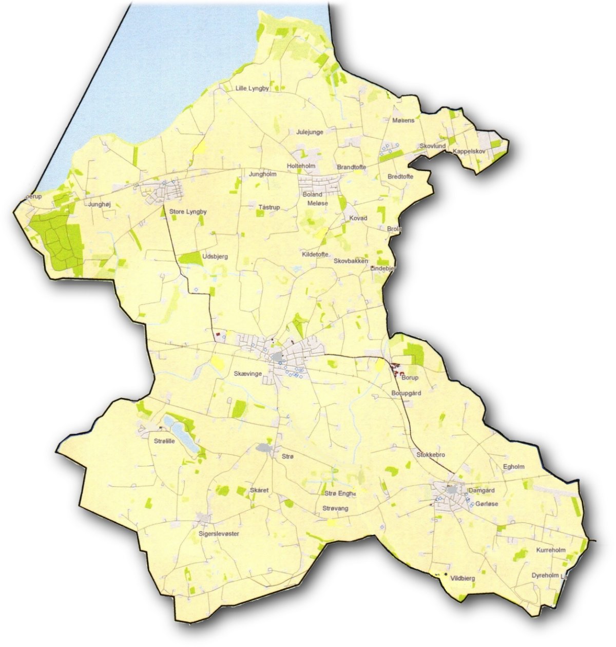 Skvinge kommune - ejerlavs oversigt