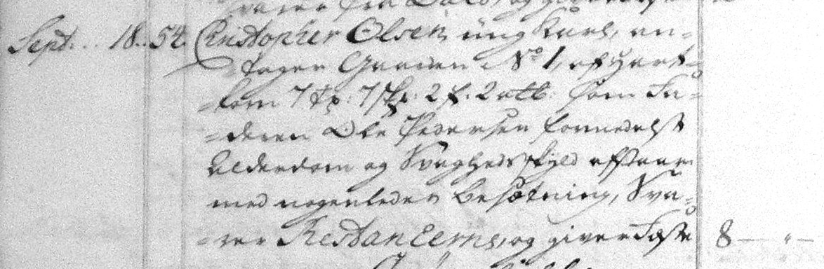 Fæste Designation 1767 - Christopher Olsen