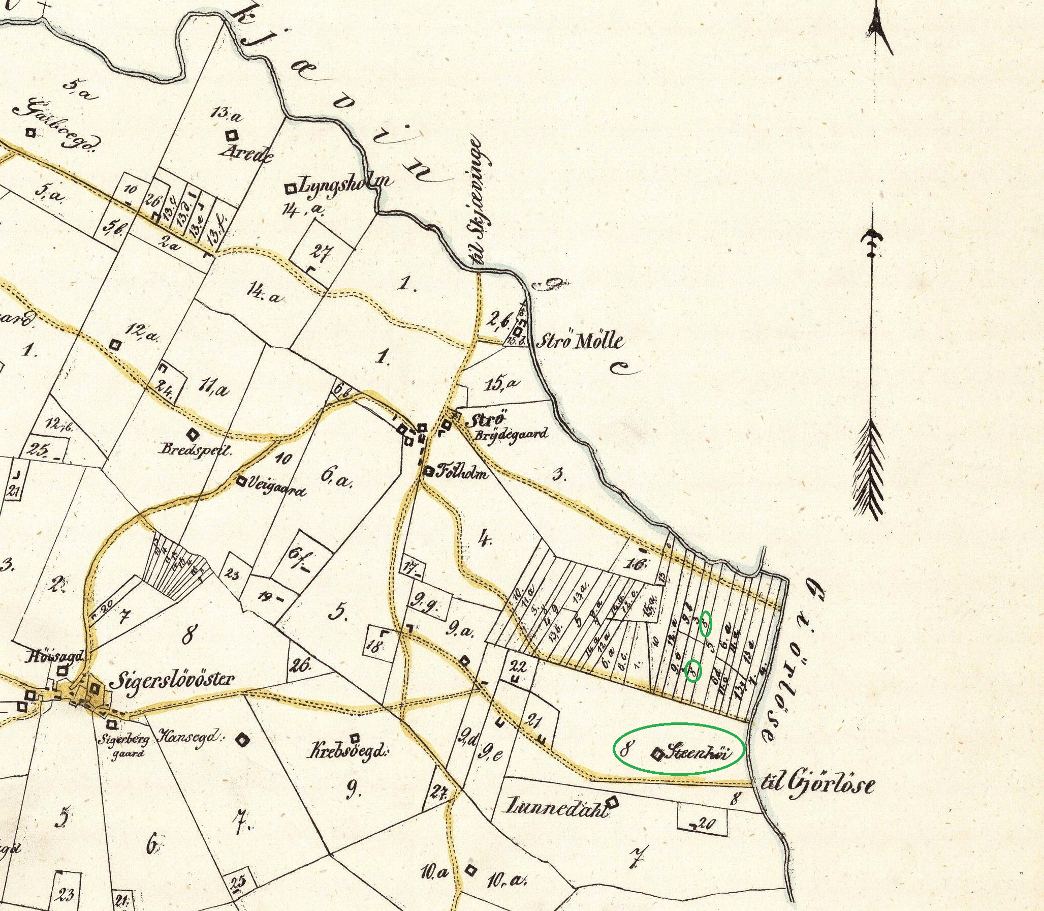 Stenhjs arealer 1850